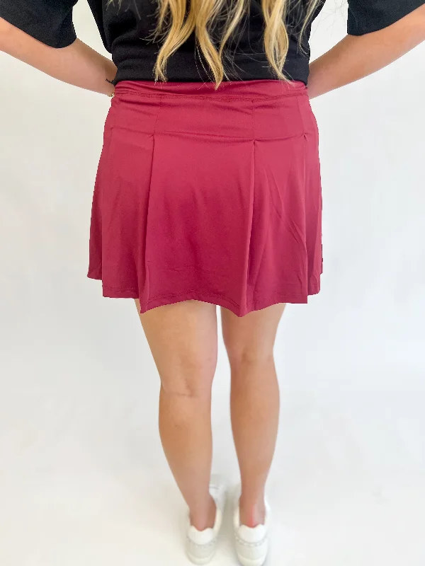 [Jess Lea] Well Played Tennis Skort-Maroon