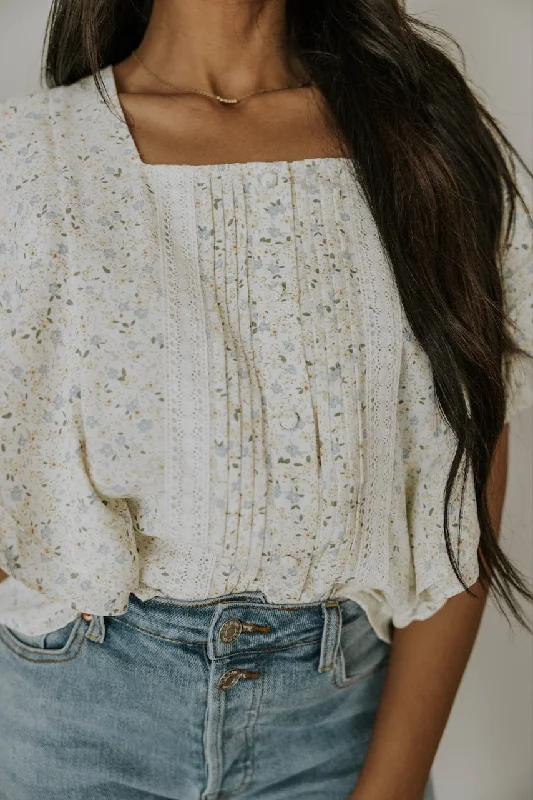 SALT Liliane Lace Trim Detail Blouse