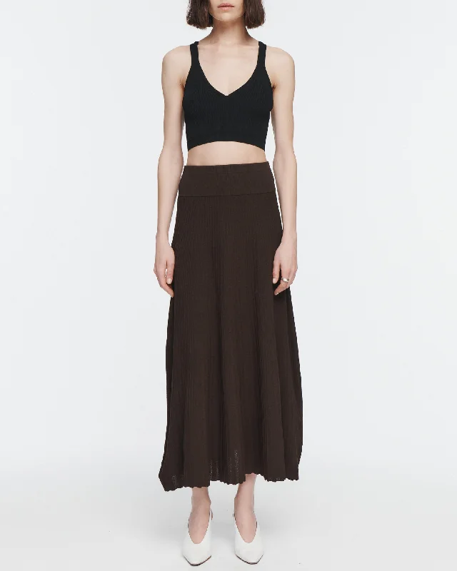 Pleated Mesh Skirt