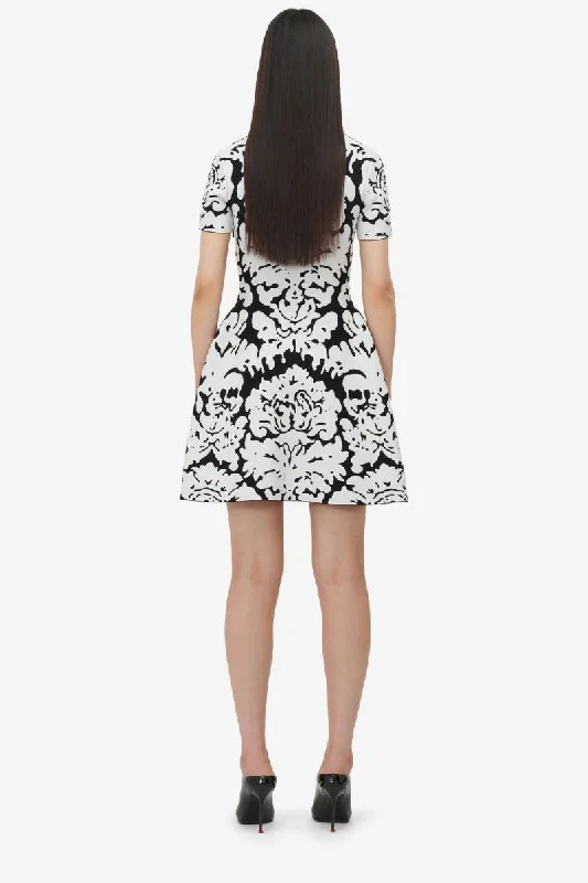 Damask Jacquard Mini Dress