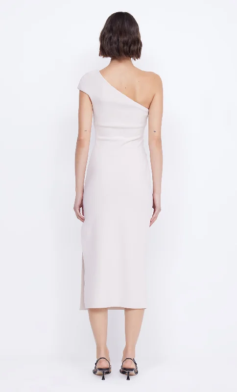 ELEA ASYM MIDI DRESS - VANILLA BEAN