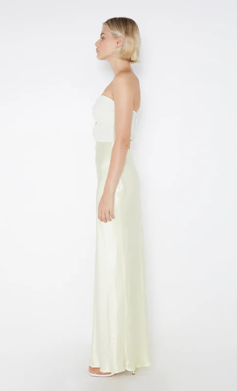 HALLE STRAPLESS DRESS - ICE YELLOW