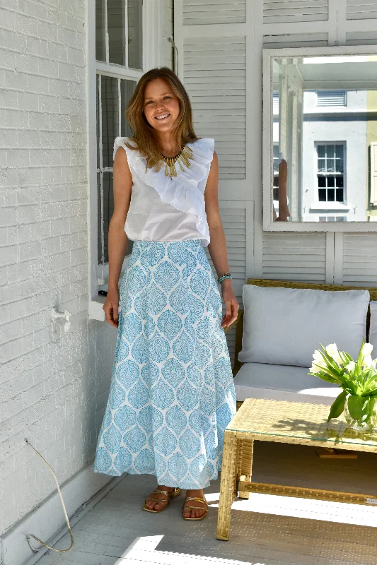 Hanley Midi Skirt Coco Palm Blue