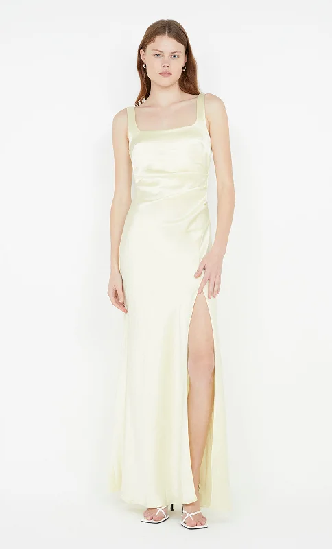 THE DREAMER SQUARE NECK DRESS - ICE YELLOW