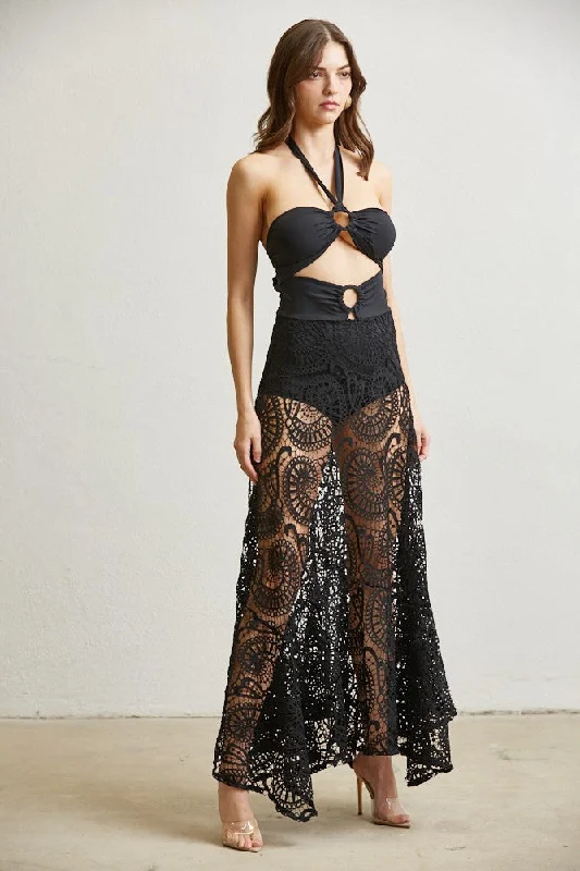 BLACK SHEER TROPI MAXI