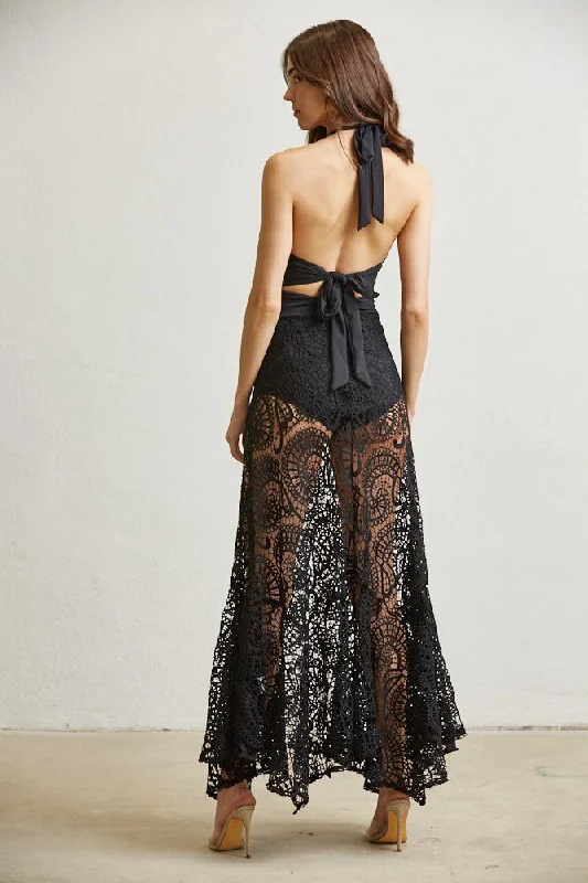 BLACK SHEER TROPI MAXI