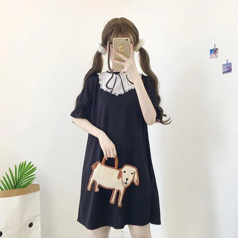 Kawaii Lace Stitching A-line Dress